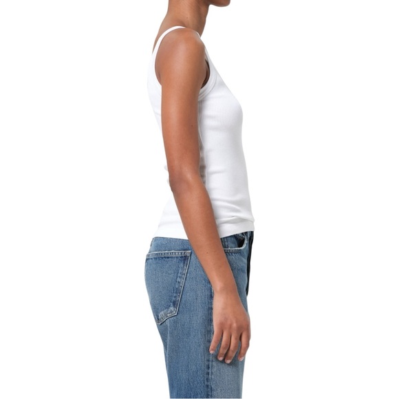 AGOLDE Jordan Tank - Gray Ribbed V-Neck Organic Cotton Tank Top sz XS - Picture 9 of 10